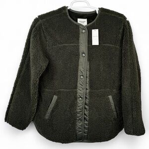 Abercrombie & Fitch Green Sherpa Jacket